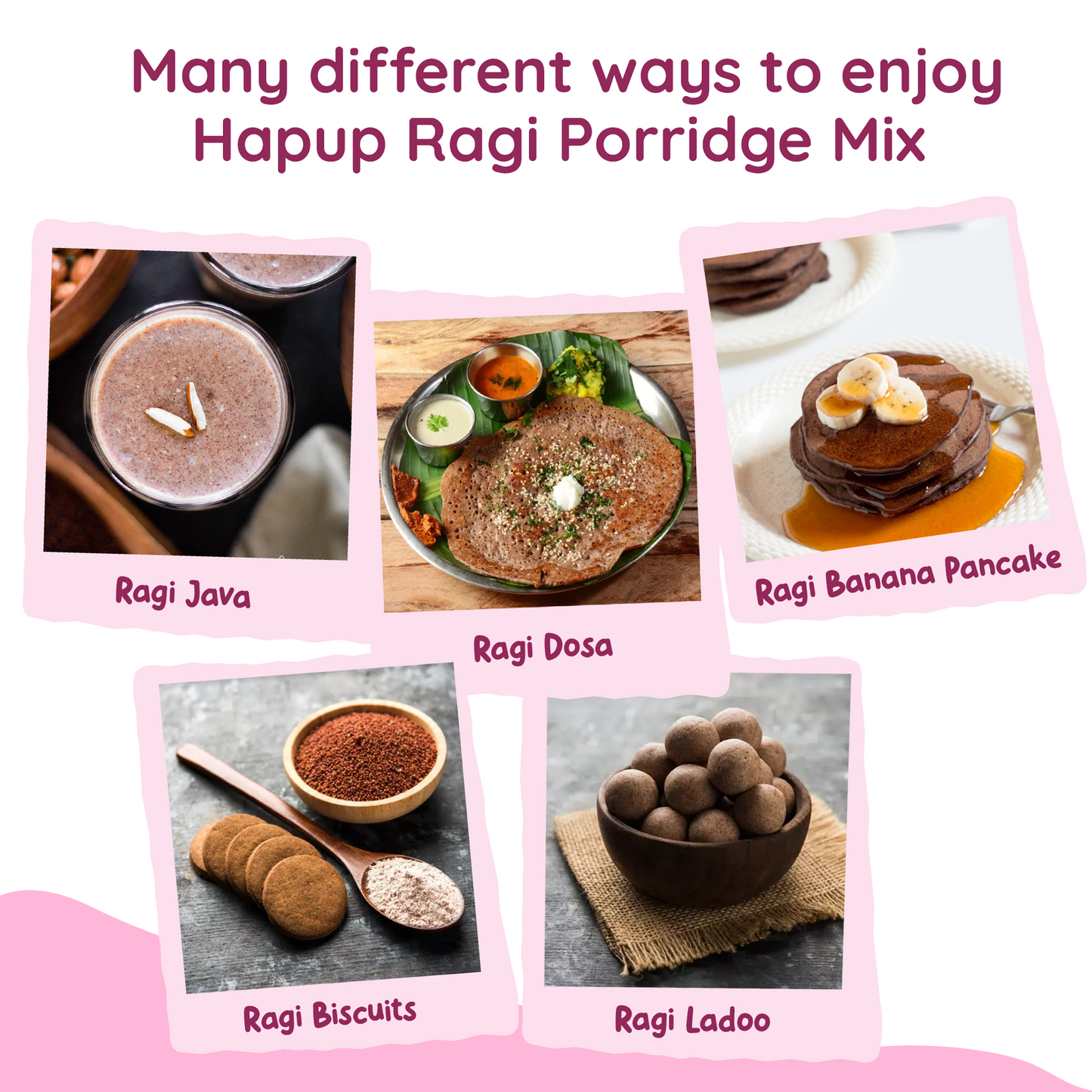 Hapup (Millet Mix Sprouted + Ragi Mix Sprouted) - Each 250gm Super Combo Pack of 2