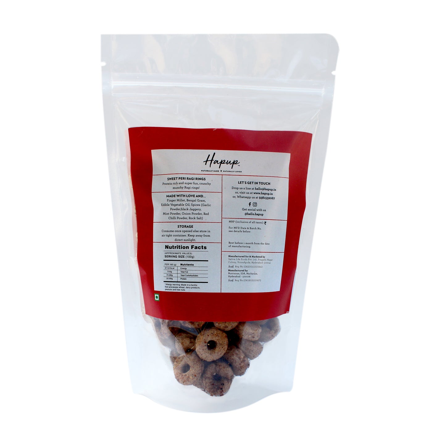 Hapup Tangy Multi-Millet Stars & Sweet Peri Ragi Rings - Pack of 6