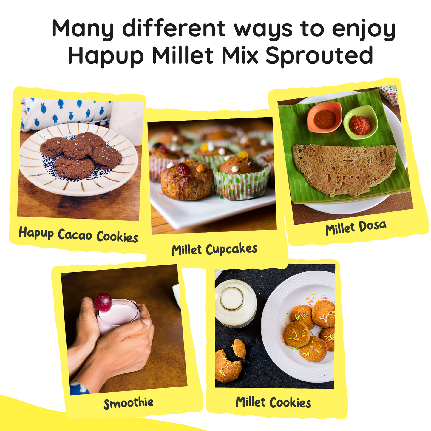 Hapup (Millet Mix Sprouted + Ragi Mix Sprouted) - Each 250gm Super Combo  Pack of 2