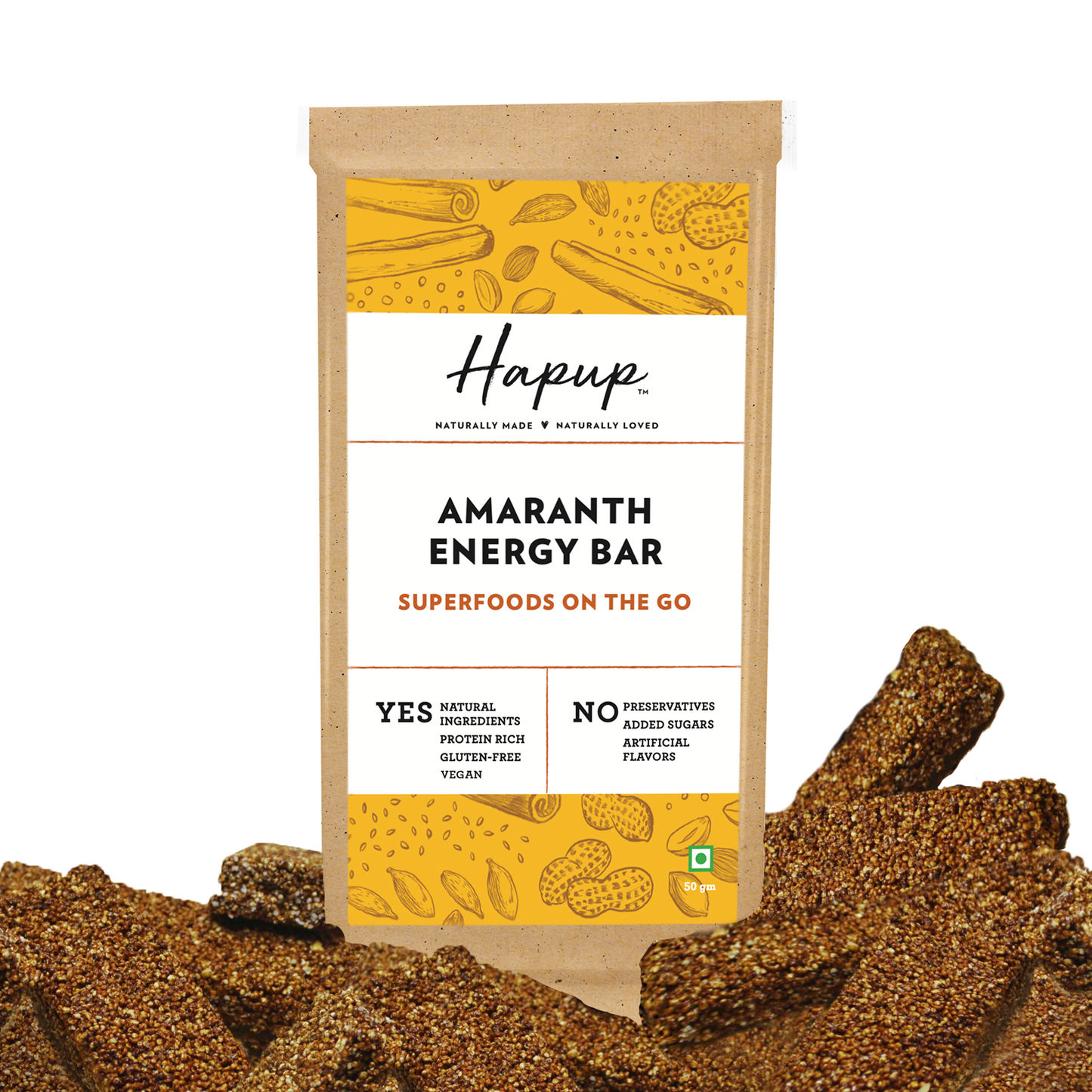 Hapup Amaranth Energy Bar - Combo Pack of 8