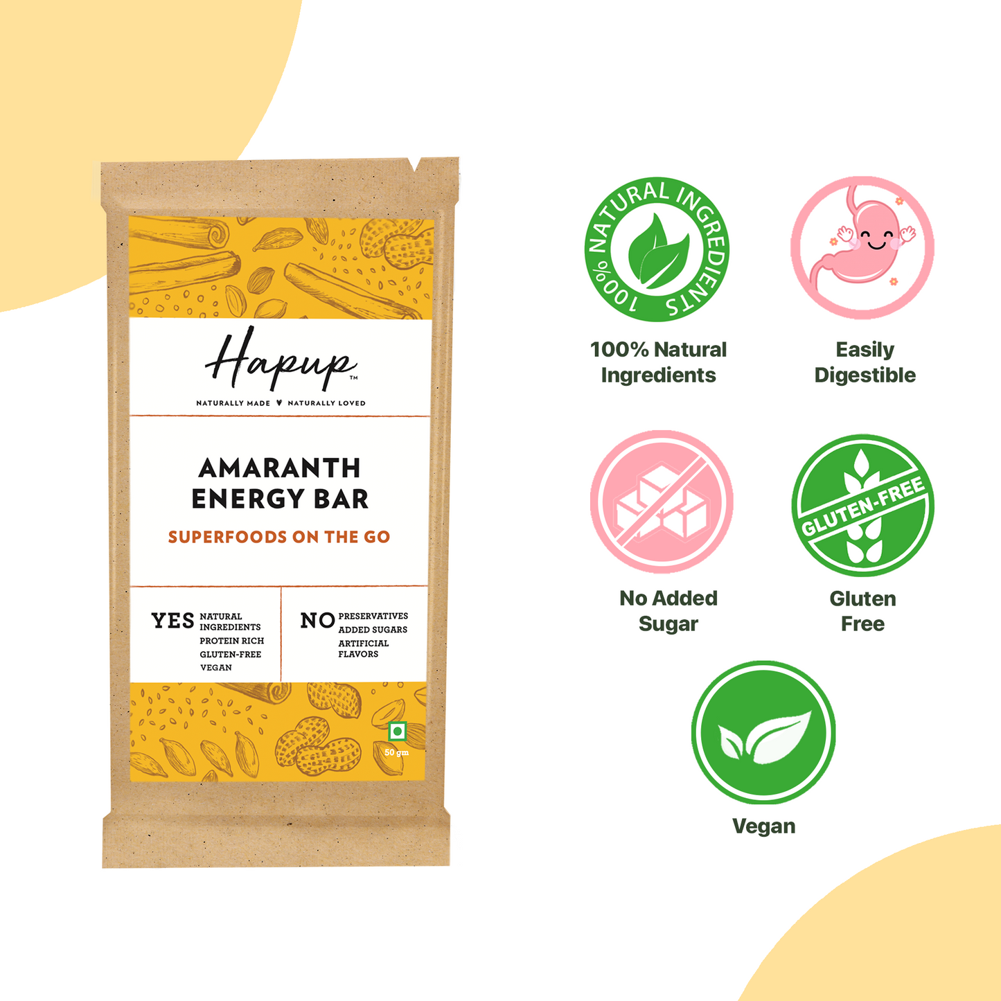 Hapup Amaranth Energy Bar - Combo Pack of 8